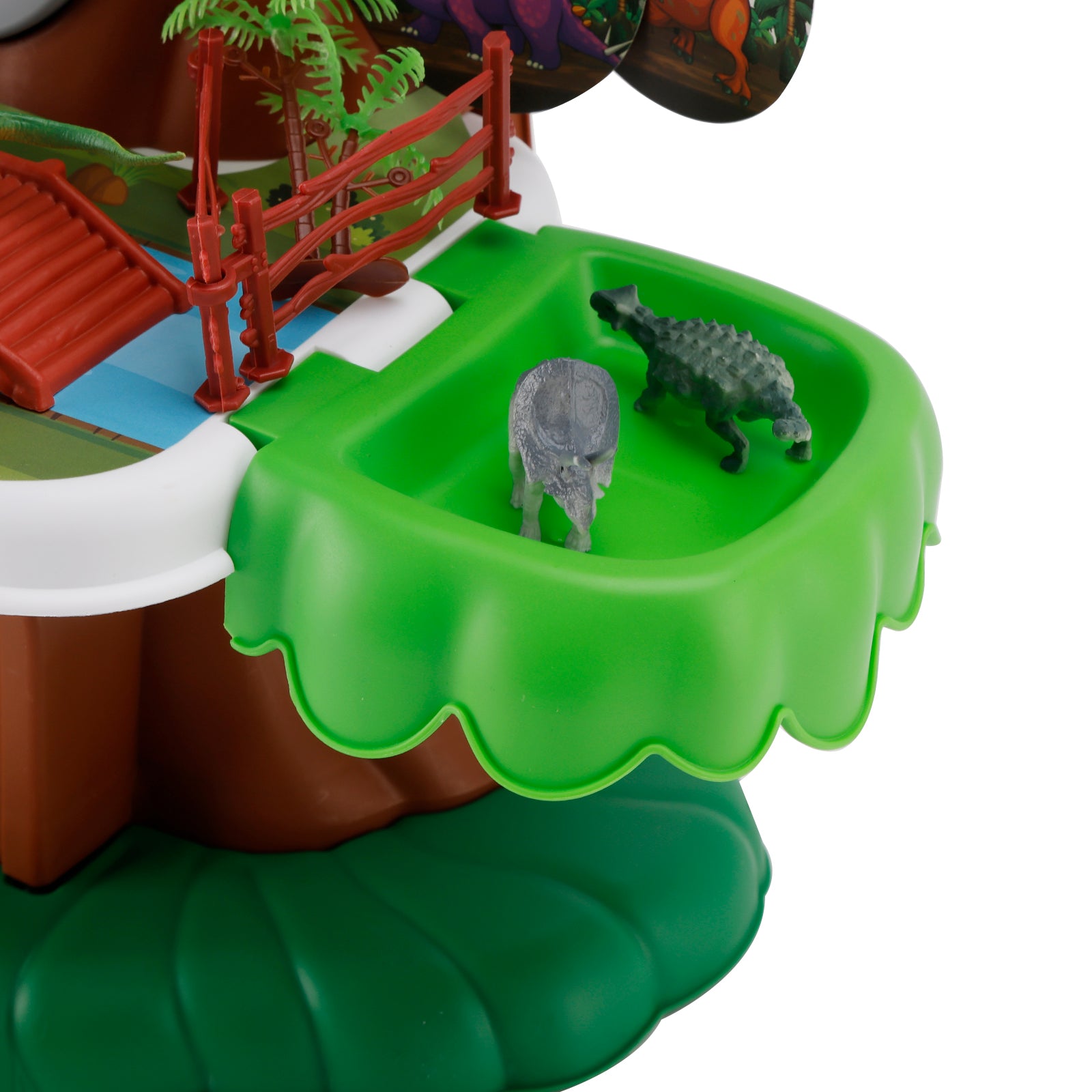 37 Pcs Dinosaur Valley Tree House Toy Realistic Set With Tree And Fence For Kid