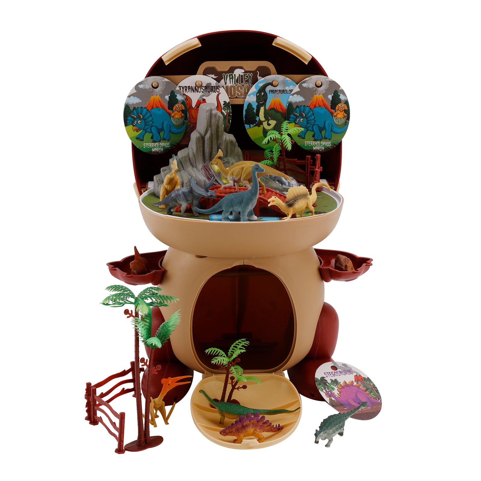 41 Pcs Dinosaur World Toy Realistic Set With Tree And Fence Playset Gift For Kid