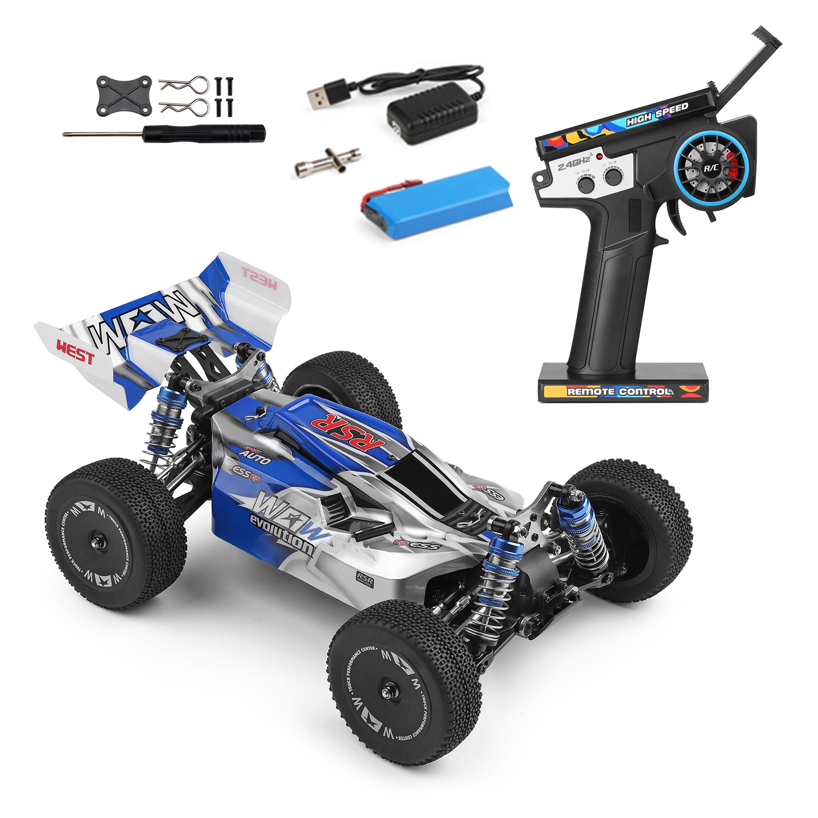 WLtoys 144011 1/14 65km/h 2.4G 4WD Off-Road Fast RC Car With Lighting Toy Gift