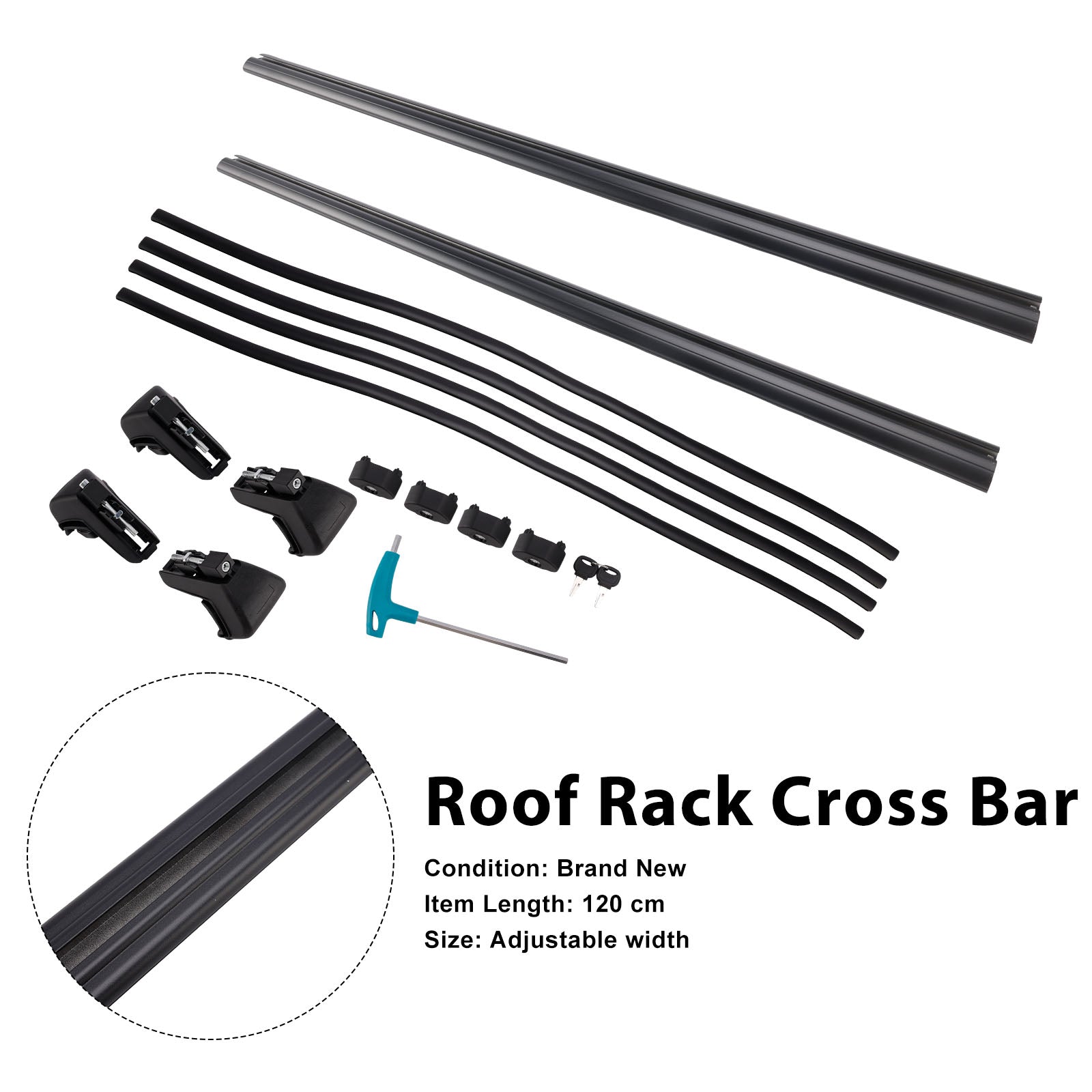 120CM Universal Aluminium Car Roof Rack Luggage Carrier Cross Bar Rail Lockable
