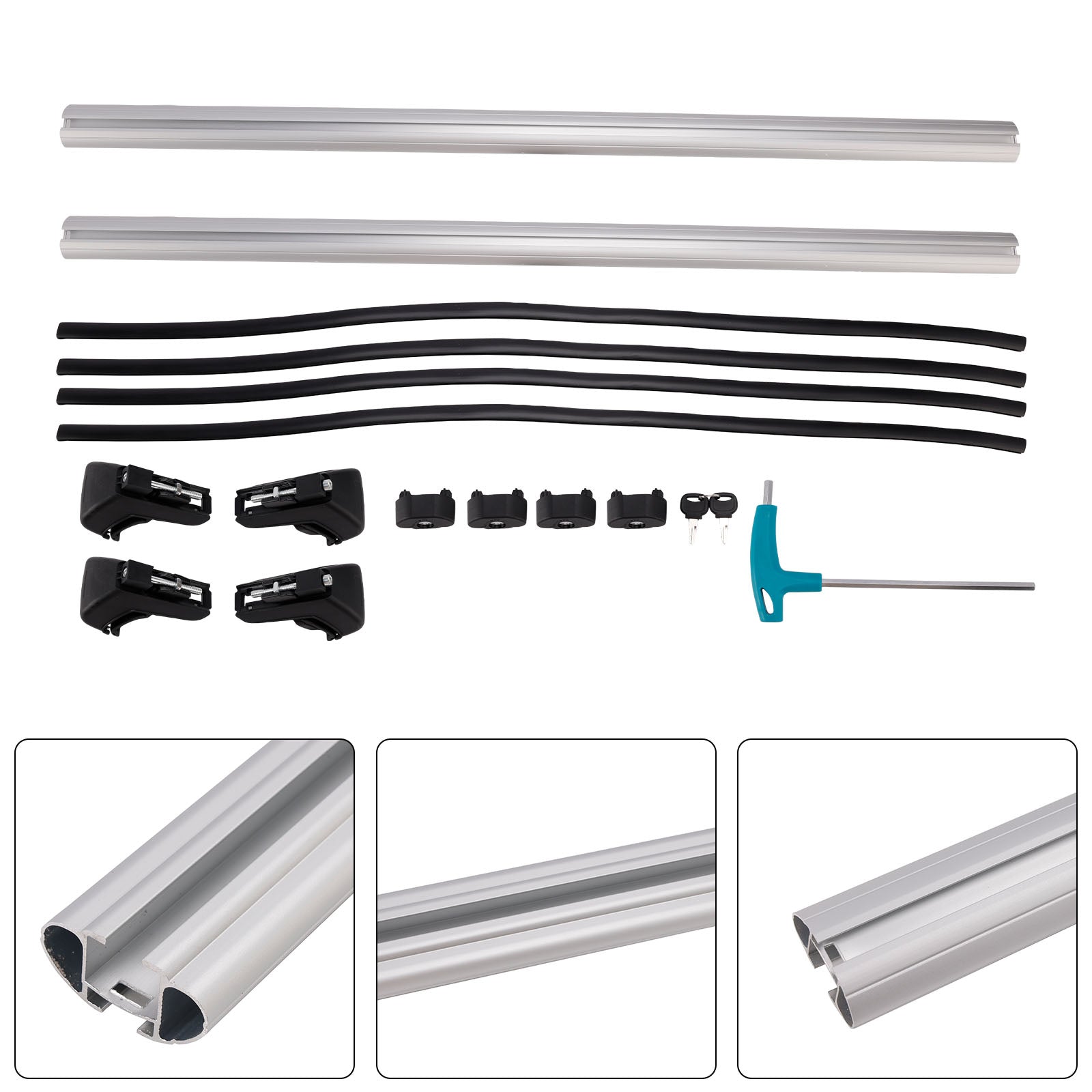 Universal Aluminium Car Roof Rack Luggage Carrier Cross Bar Rail Lockable 120CM