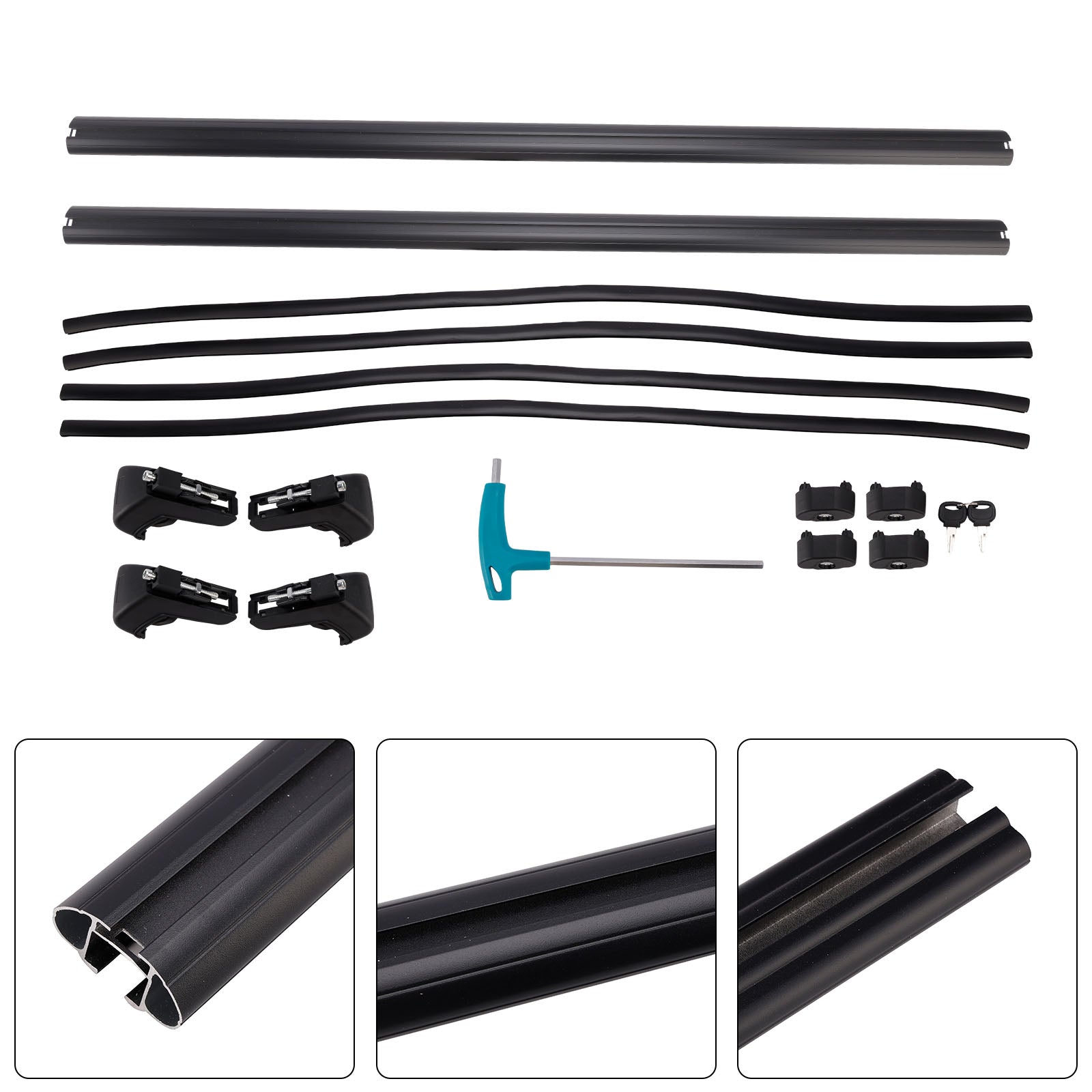 135CM Universal Aluminium Car Roof Rack Luggage Carrier Cross Bar Rail Lockable