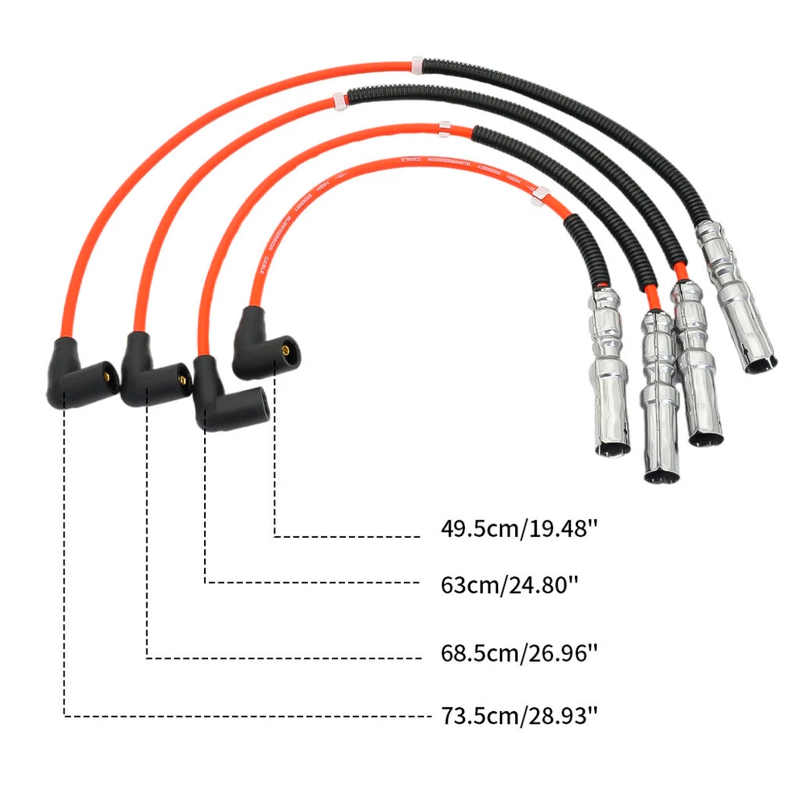 8mm Spark Plug Wire Kit 063905431A For VW Beetle Bora Golf GTI Jetta 2.0L