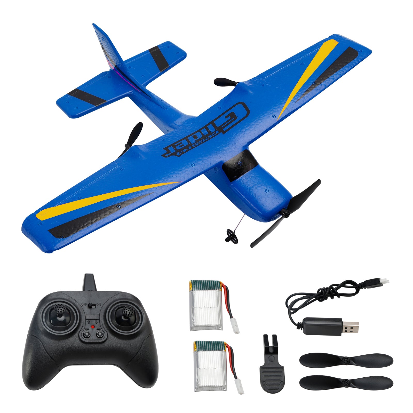 Z50 2Channels Indoor Airplane Aircraft Remote Control Plane With 2Batteries Blue