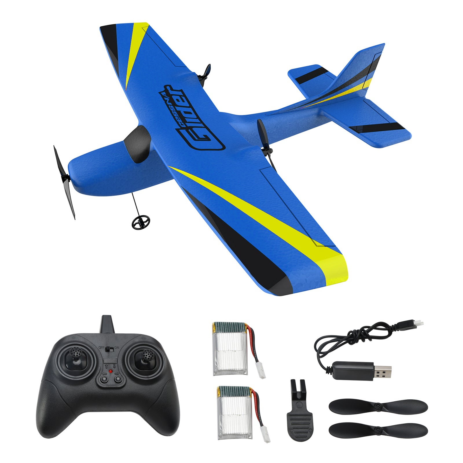 Z50 2Channels Indoor Airplane Aircraft Remote Control Plane With 2Batteries Blue