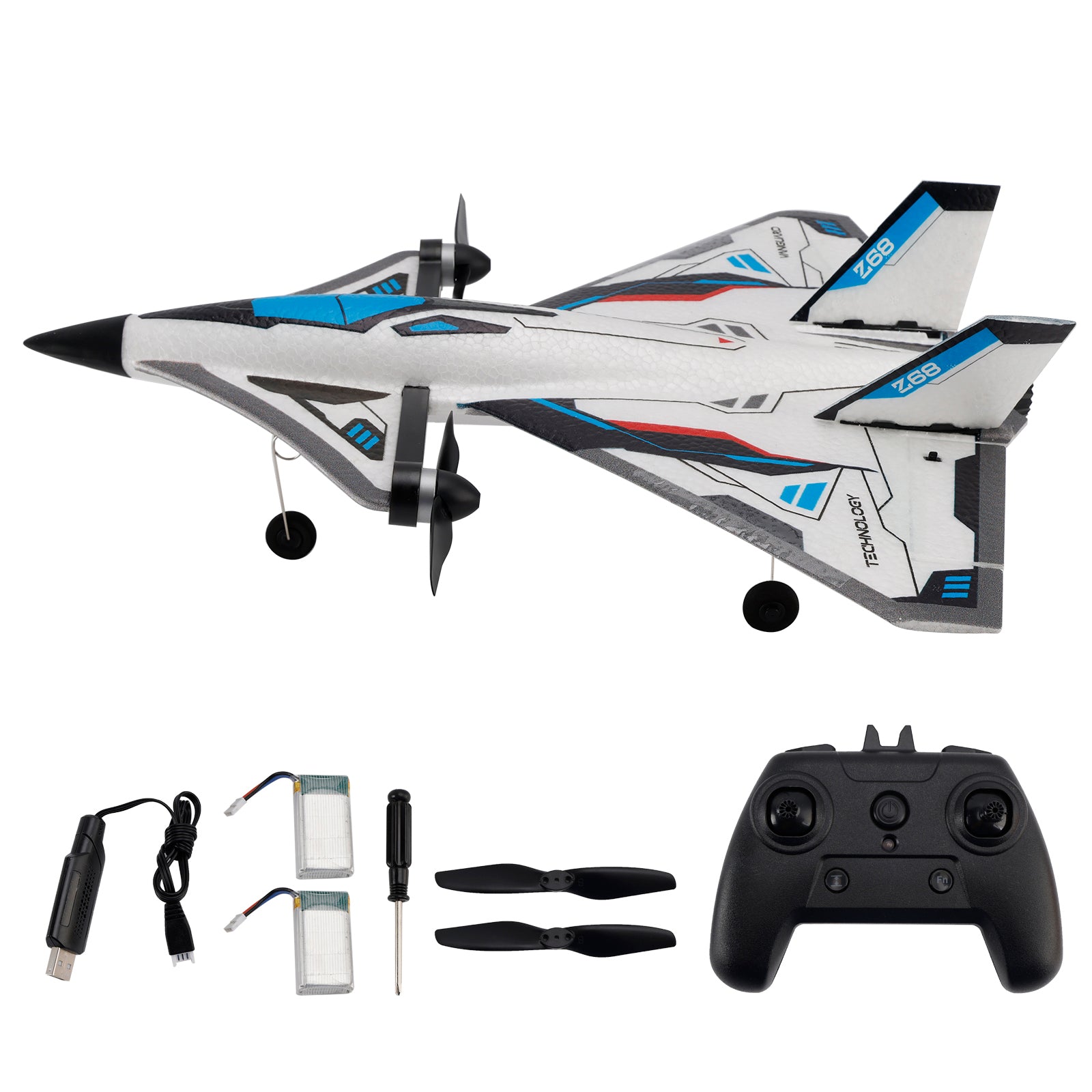 Z68 2.4GHz 6CH Remote Control Future Fighter Brushless With Light 2 Batteries