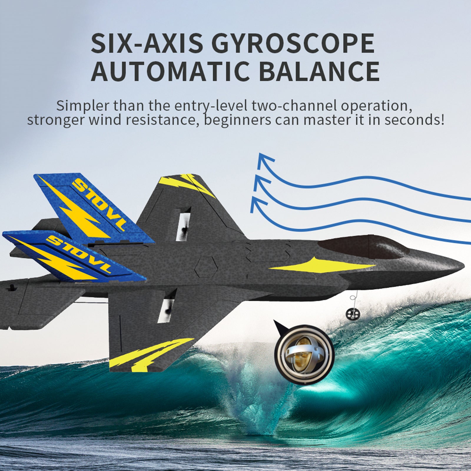 KF605 2.4GHz 4CH Remote Control Glider Airplane Toy Gift With 2 Batteries Black