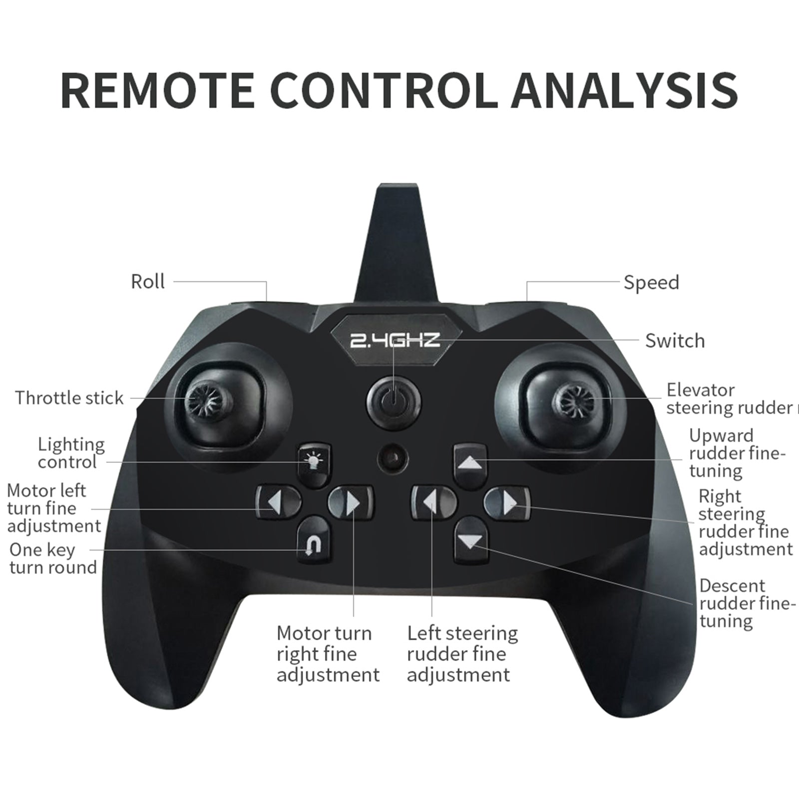 KF605 2.4GHz 4CH Remote Control Glider Airplane Toy Gift With 2 Batteries Black