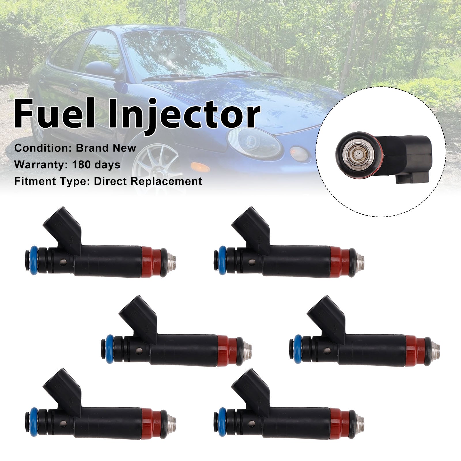 6Pcs Fuel Injector For Ford Taurus 3.0L V6 2006-2007 6F1E-A4A 6F1EA4A