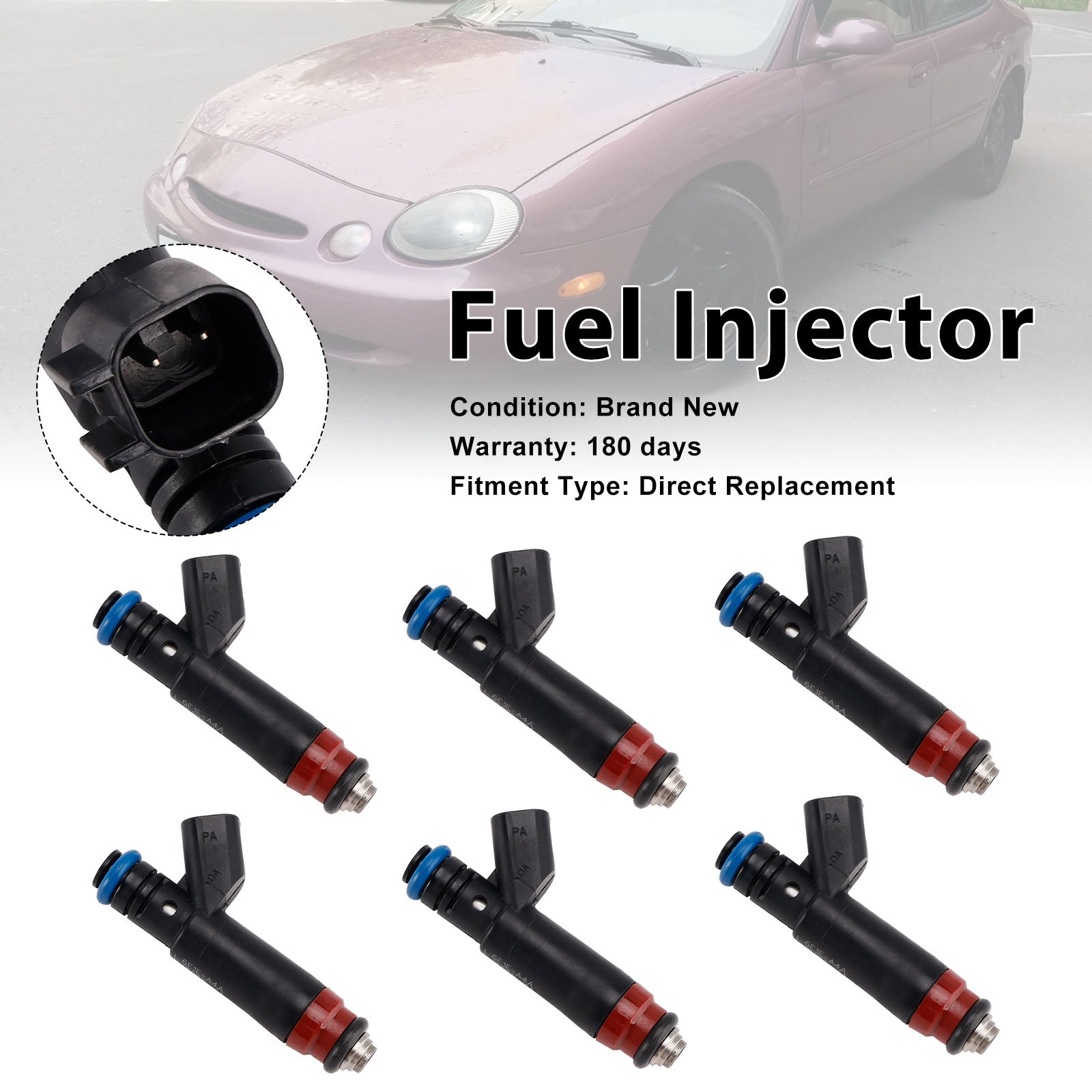 6Pcs Fuel Injector For Ford Taurus 3.0L V6 2006-2007 6F1E-A4A 6F1EA4A