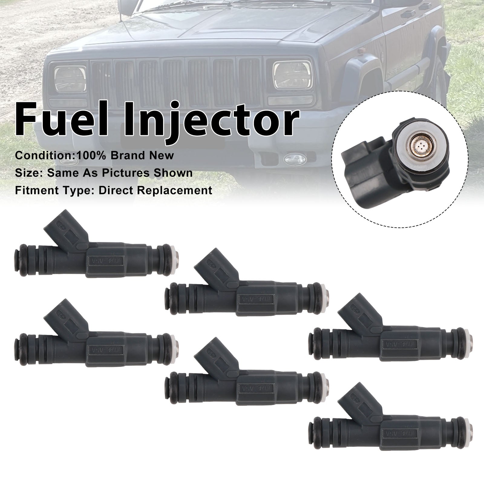 6Pcs Fuel Injector For Jeep Cherokee 1999-2000 TJ L4 1999-2002 0280156048