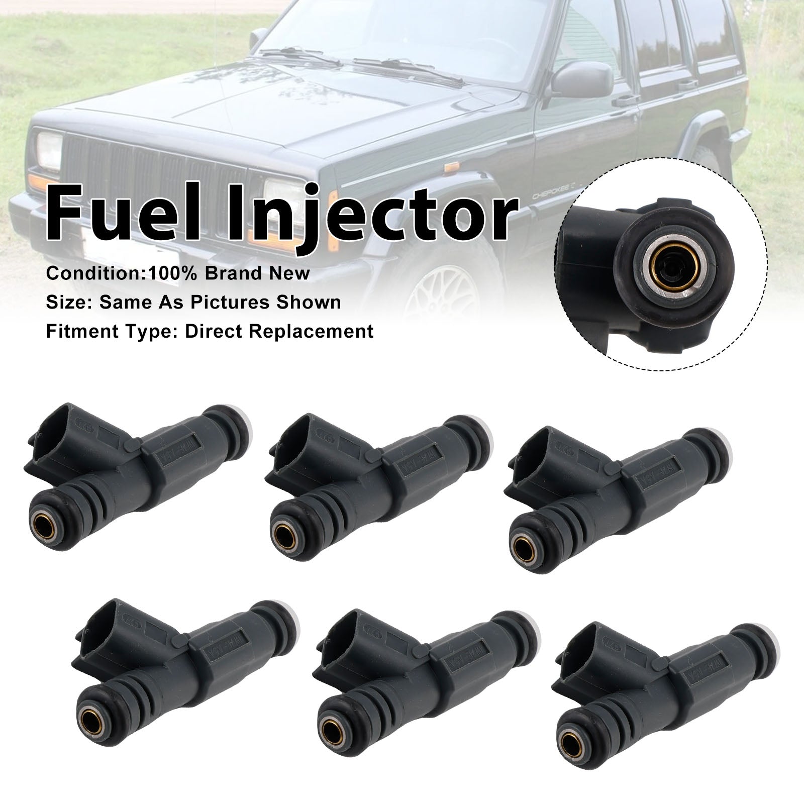 6Pcs Fuel Injector For Jeep Cherokee 1999-2000 TJ L4 1999-2002 0280156048