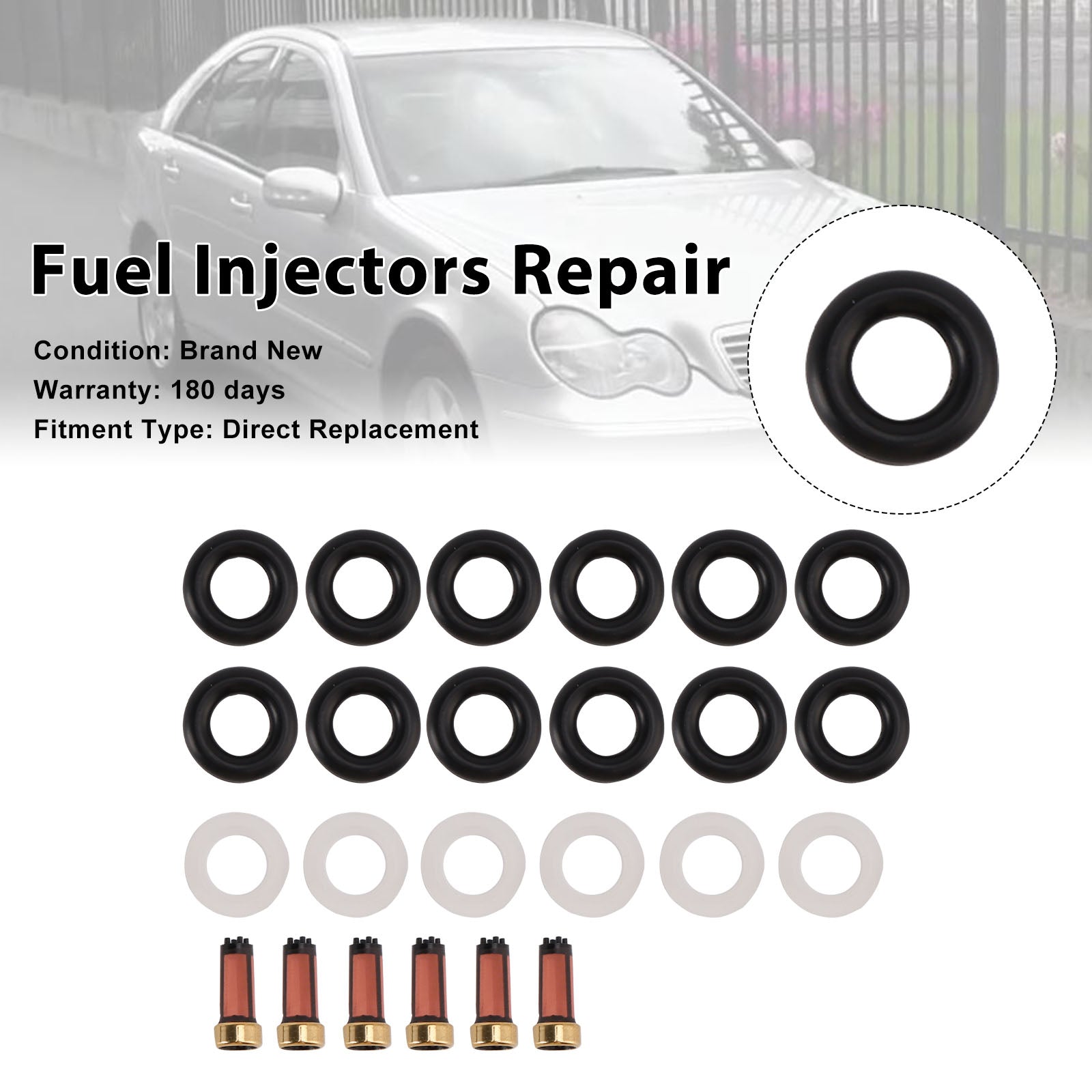 Fuel Injector Seal O-Ring 0280156014 Fit Mercedes-Benz C240 C320 V6 2002-2005