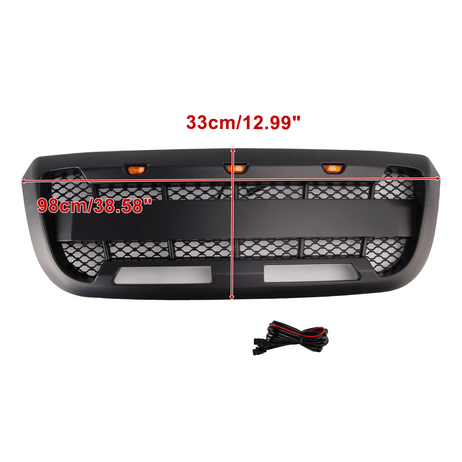 Matt Black Front Bumper Grille Grill Fit Ford Ranger 2004-2011 With LED Light