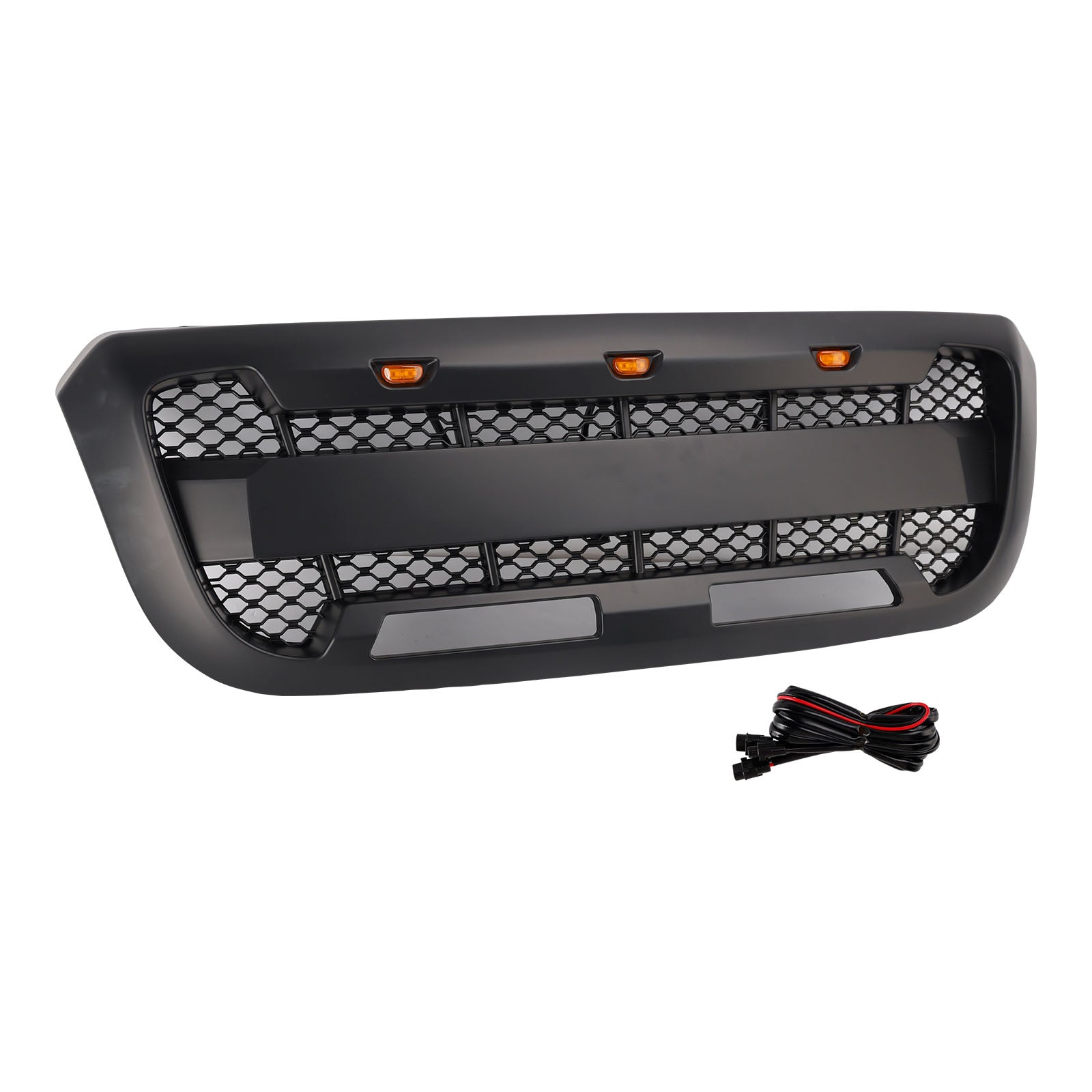 Matt Black Front Bumper Grille Grill Fit Ford Ranger 2004-2011 With LED Light