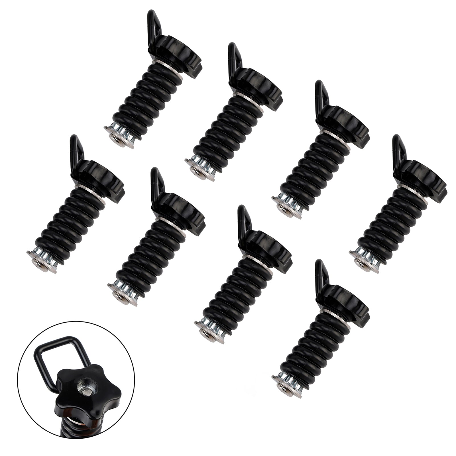 8X Tie Down Anchors Flexible Loop Lock & Ride For Polaris Rzr Sportsman 13-25