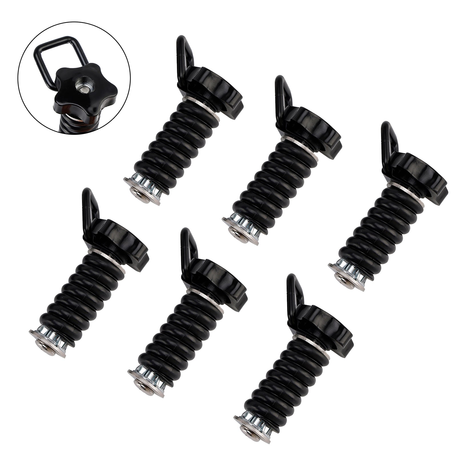 6X Tie Down Anchors Flexible Loop Lock & Ride For Polaris Rzr Sportsman 13-25