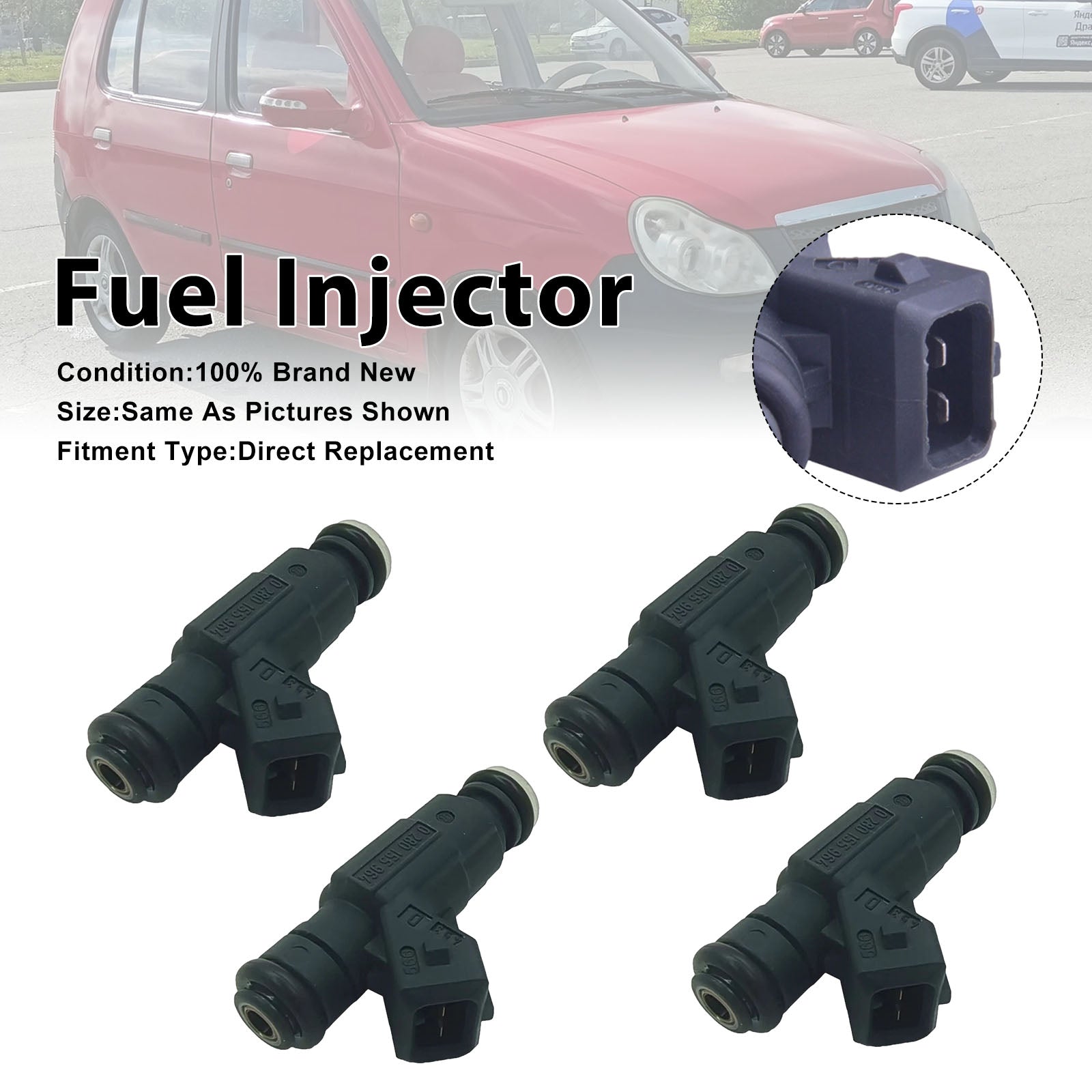 4Pcs Fuel Injector For Chana Pickup 2007 For Chery QQ 2003 0280155964