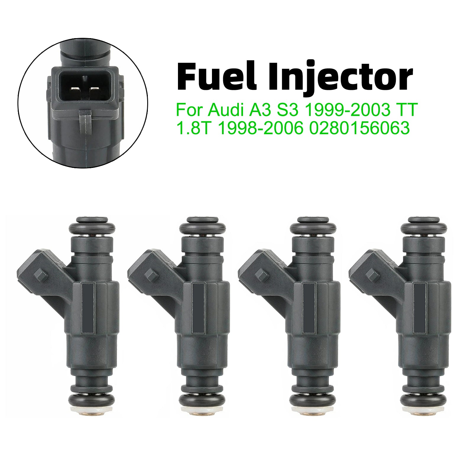 4Pcs Fuel Injector For Audi A3 S3 1999-2003 TT 1.8T 1998-2006 0280156063
