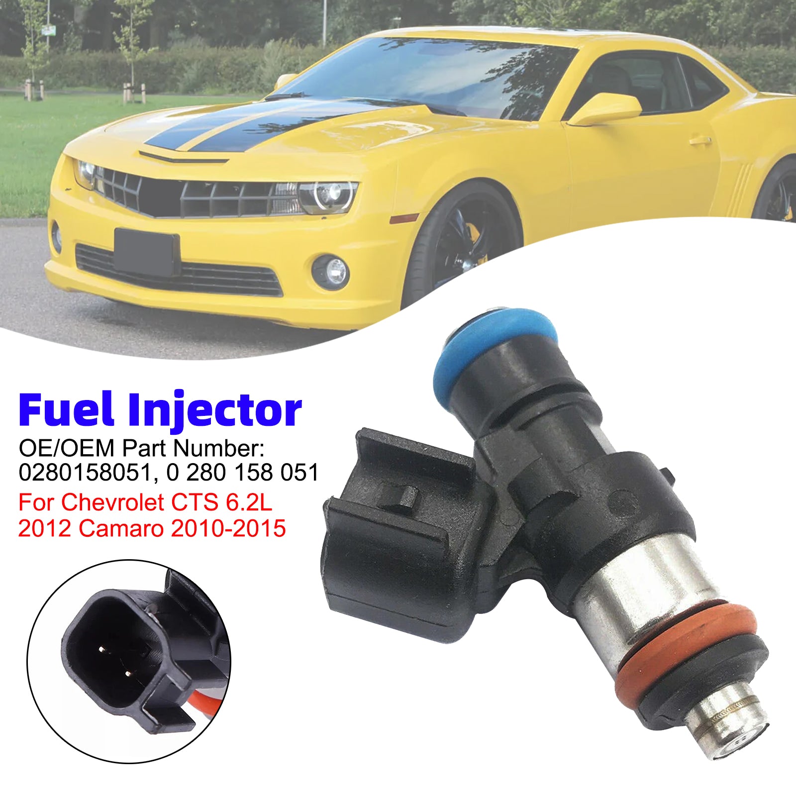 1Pcs Fuel Injector For Chevrolet CTS 6.2L 2012 Camaro 2010-2015 0280158051