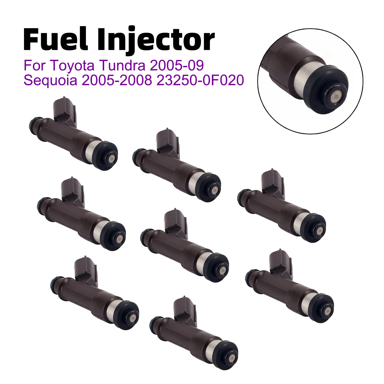 8Pcs Fuel Injector For Toyota Tundra 2005-09 Sequoia 2005-2008 23250-0F020