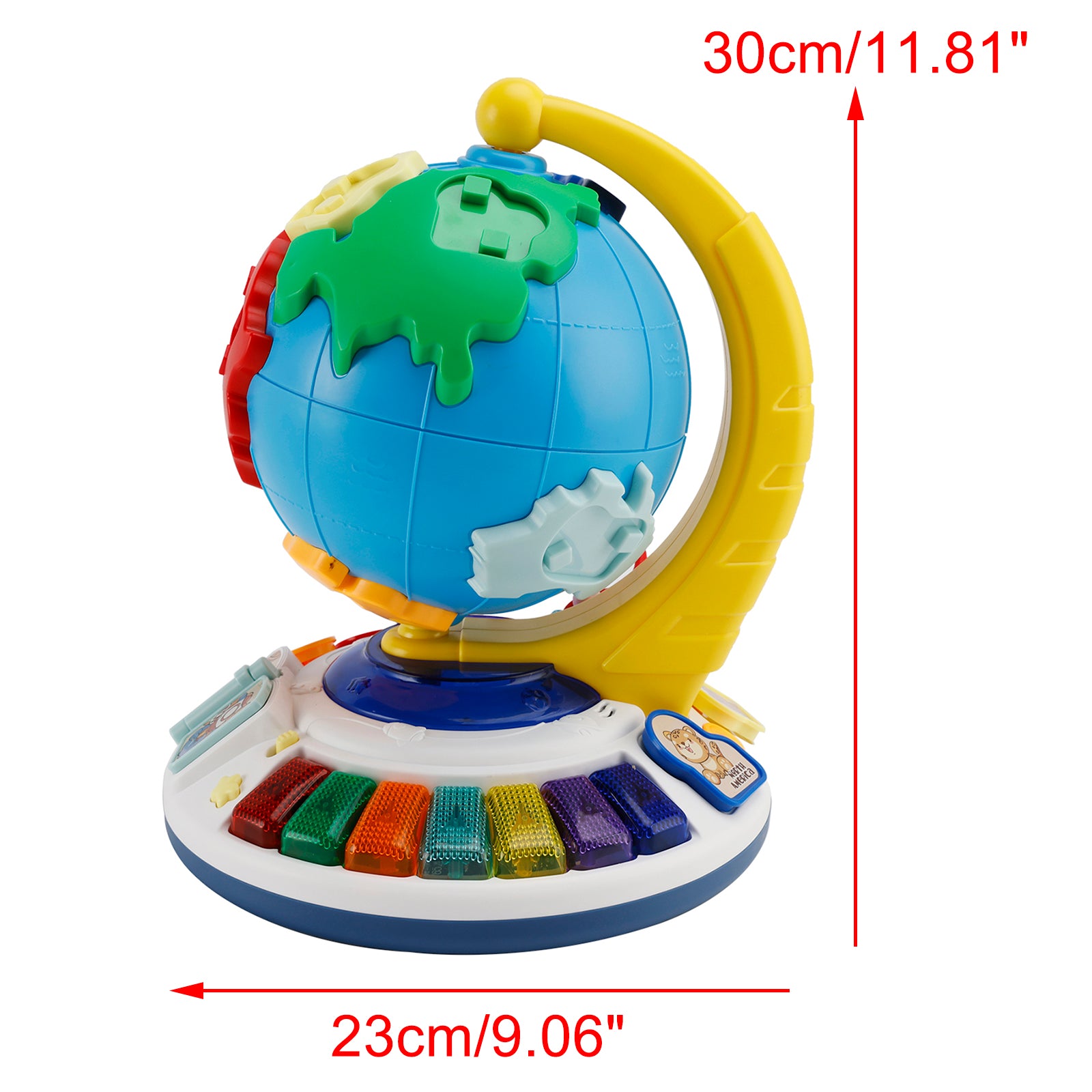 5In1 Interactive Light Up Globe With Sound,Puzzle,Bead Maze And World Map Toy