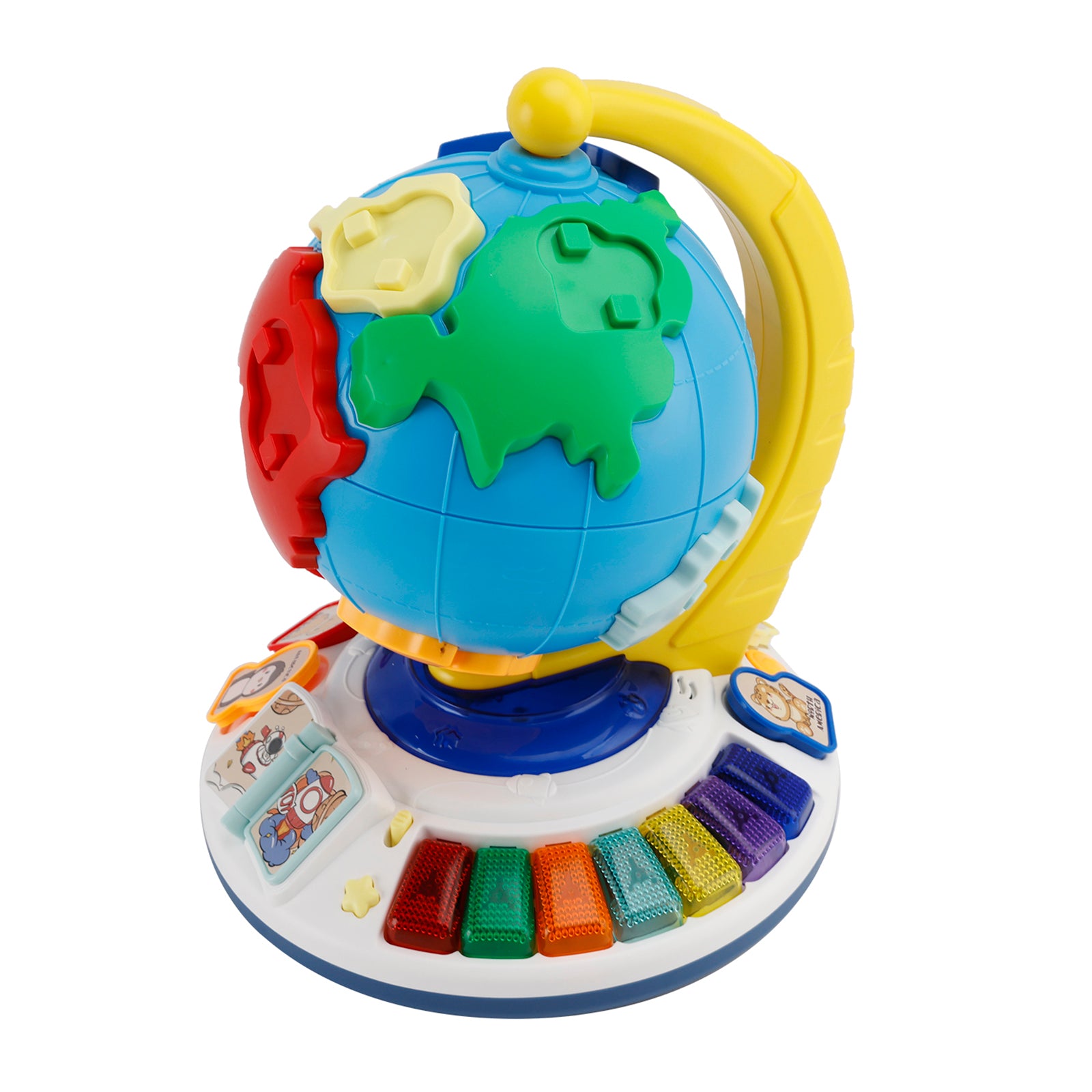 5In1 Interactive Light Up Globe With Sound,Puzzle,Bead Maze And World Map Toy
