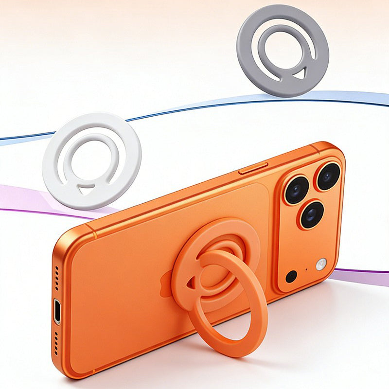 Liquid Silicone Double-Sided Magnetic Phone Ring Holder Magnetic Phone Grip Stand Compatible with MagSafe for iPhone 17 16 15 14 13 12 Pro Max