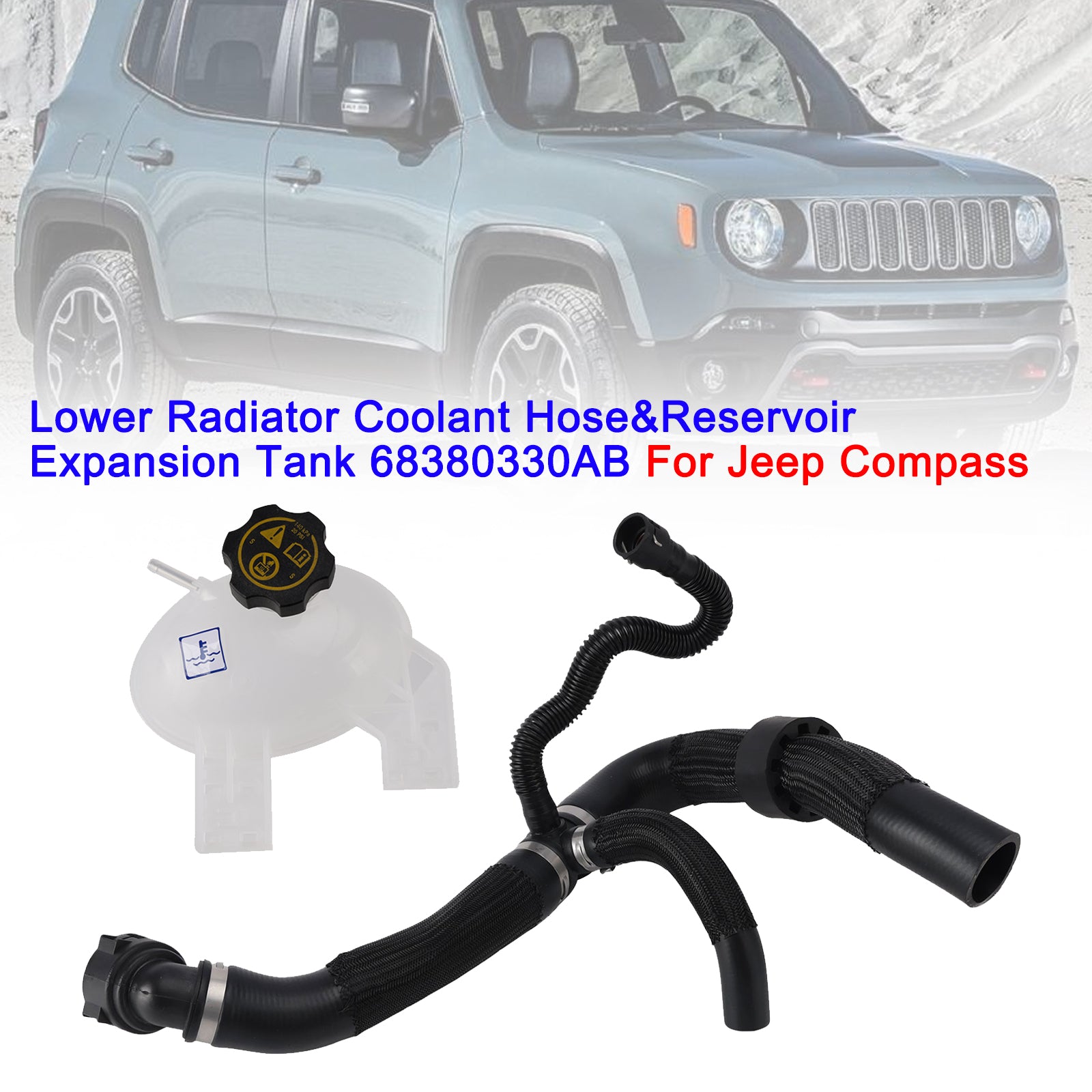 Lower Radiator Coolant Hose & Reservoir Expansion Tank 68380330AB For Jeep