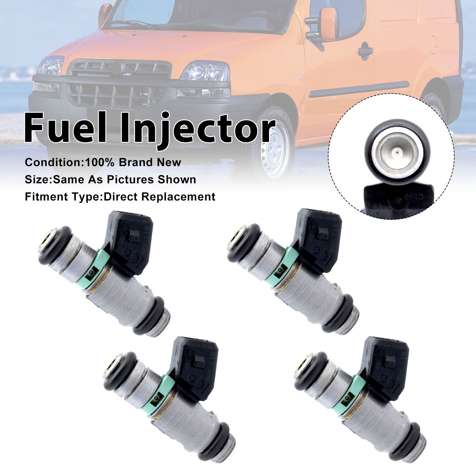 4Pcs Fuel Injector For Fiat Doblo 2001-2010 Seicento 1999-2010 iwp116