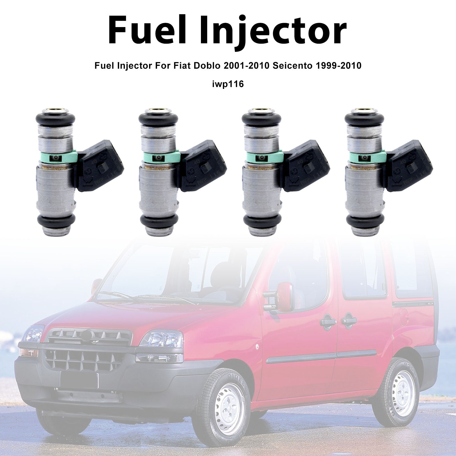 4Pcs Fuel Injector For Fiat Doblo 2001-2010 Seicento 1999-2010 iwp116