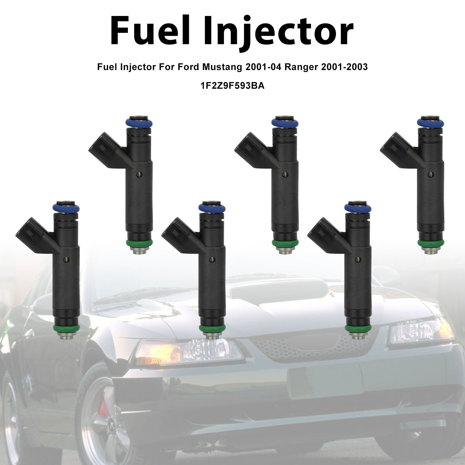 6Pcs Fuel Injector For Ford Mustang 2001-04 Ranger 2001-2003 1F2Z9F593BA