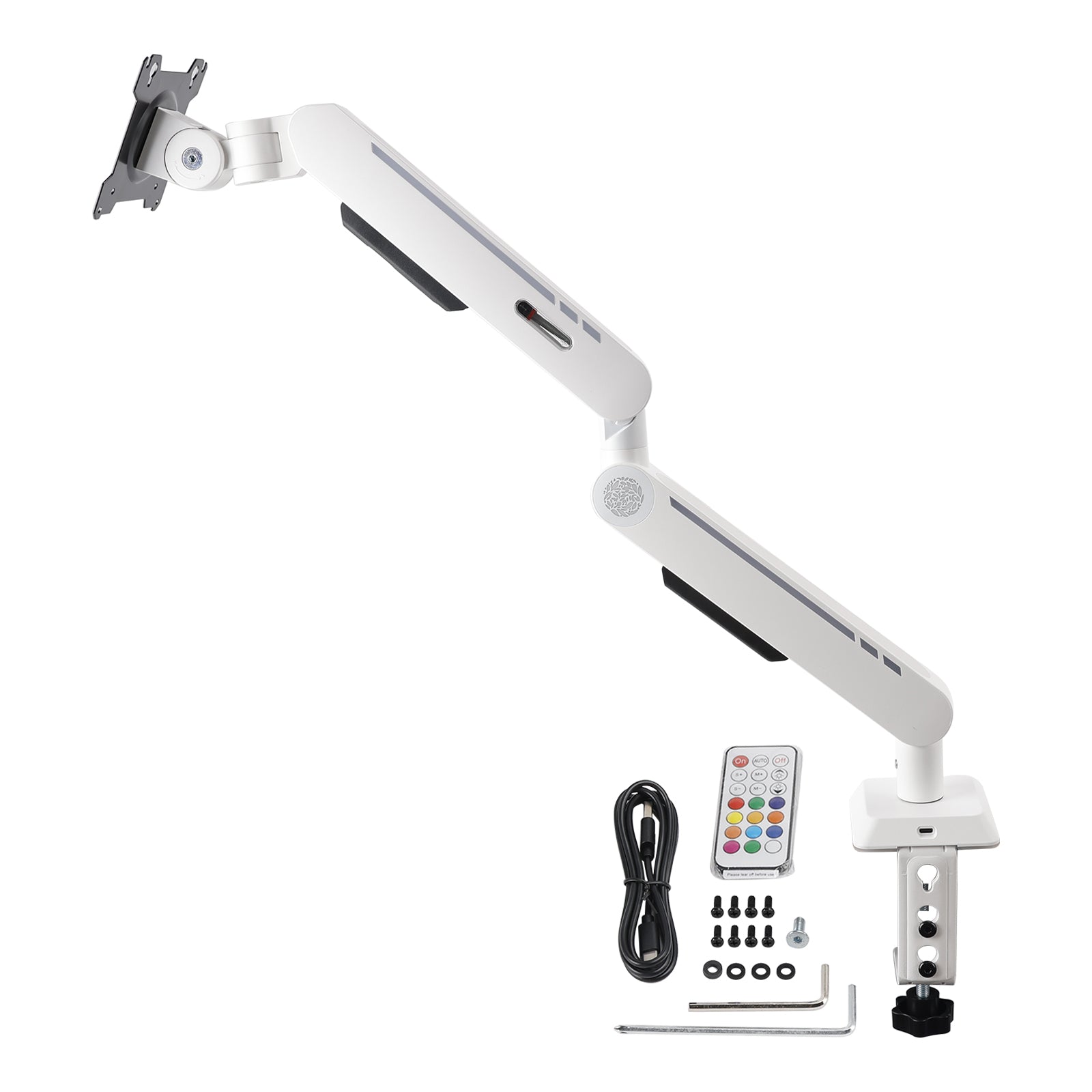 Gaming Monitor Arm 32inch Desktop Computer Monitor Stand RGB Light Monitor Stand
