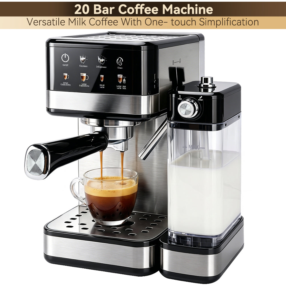 20 Bar Espresso Machine With Automatic Milk Frother Cappuccino Latte Machines