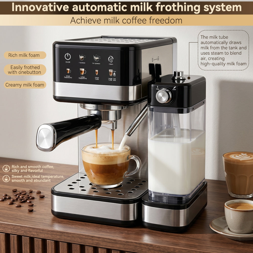 20 Bar Espresso Machine With Automatic Milk Frother Cappuccino Latte Machines