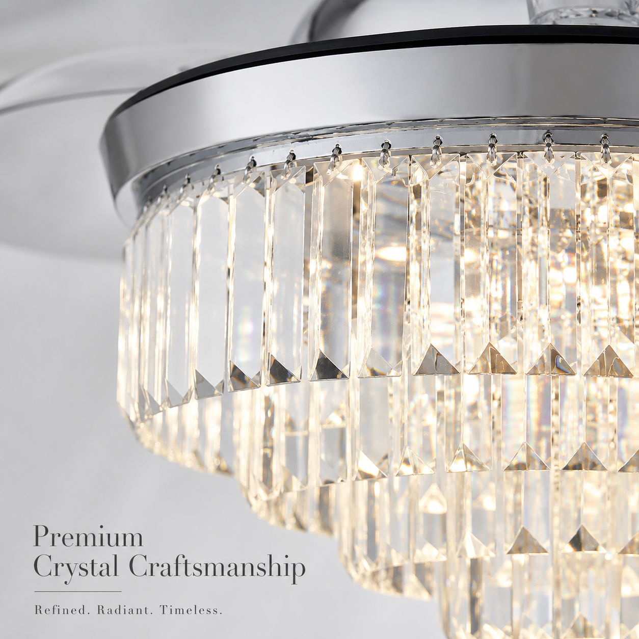 42" Crystal Ceiling Fan with Light