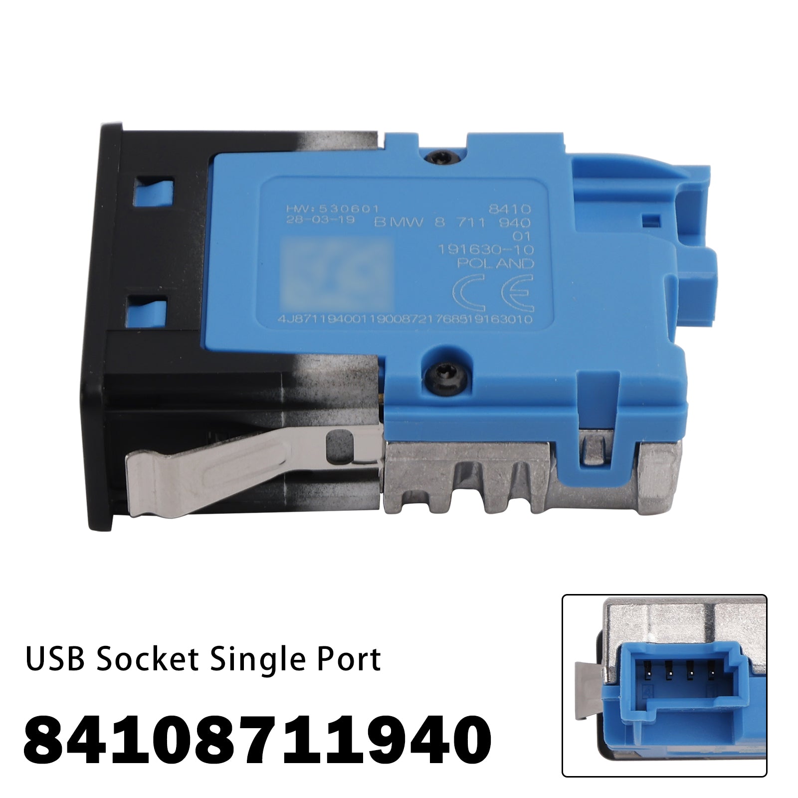 USB Socket Single Port For BMW X1 X2 X3 X4 X5 X6 X7 M3 M4 Z4 84108711940