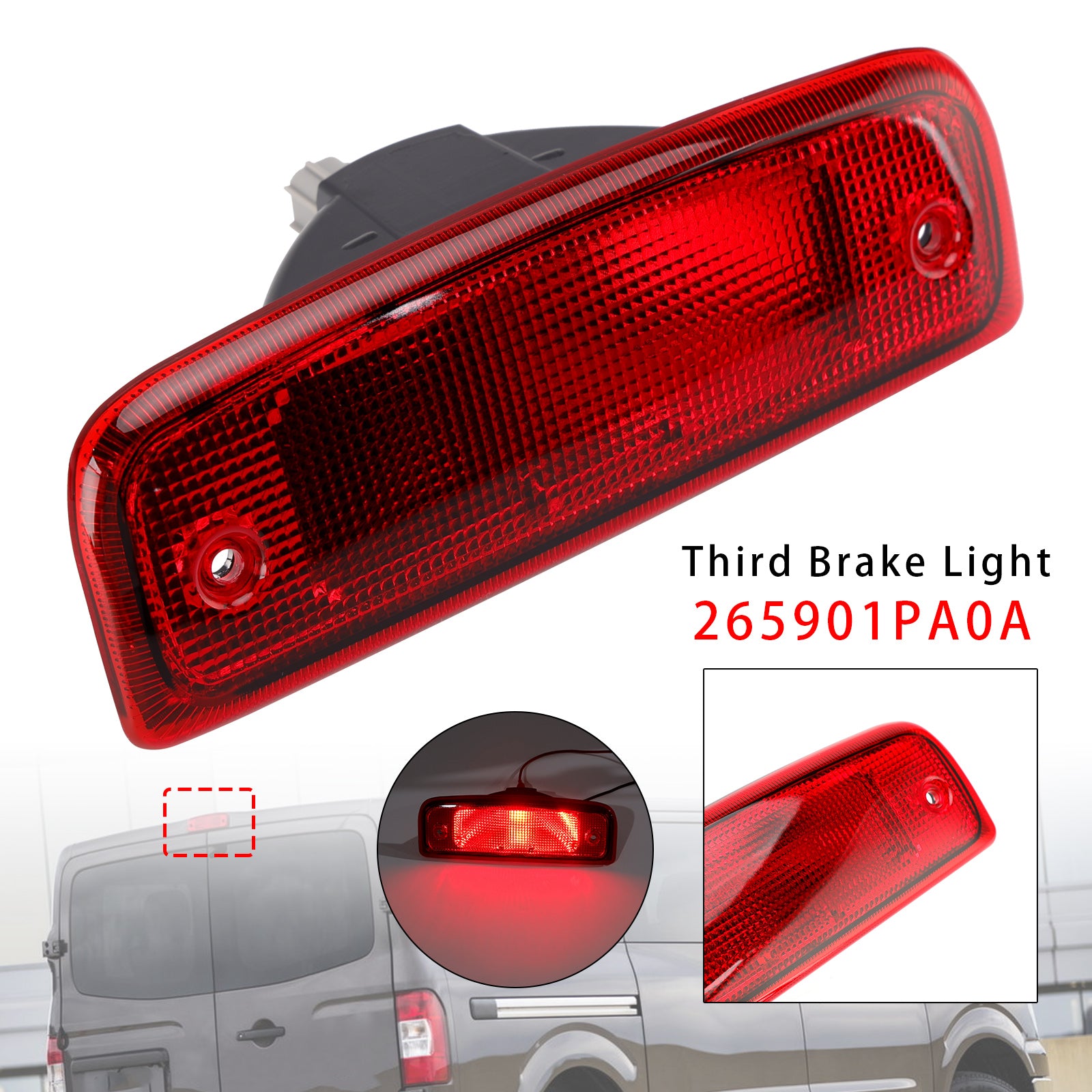Third Brake Light Assembly 923-153 For Nissan NV1500 NV2500 NV3500 2012-2021