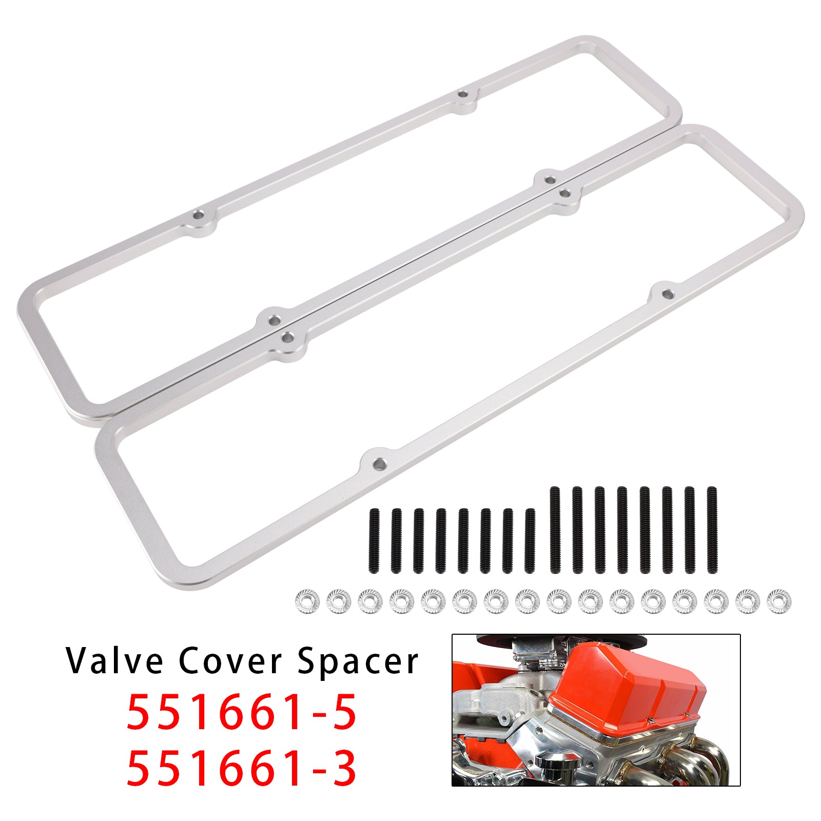 Small Block 1/2"3/8" Valve Cover Spacer 500 Riser 350 For Shaft Mount Roller