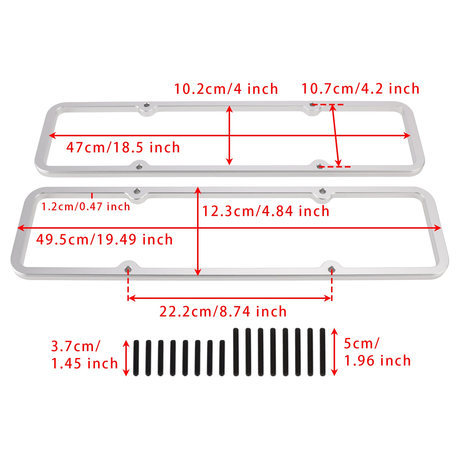 Small Block 1/2"3/8" Valve Cover Spacer 500 Riser 350 For Shaft Mount Roller