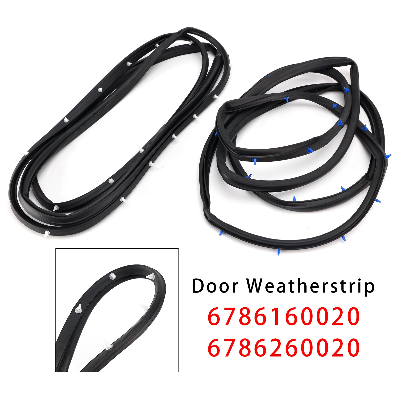2Pcs Left+Right Front Door Weatherstrip For Toyota Land Cruiser 70 Series