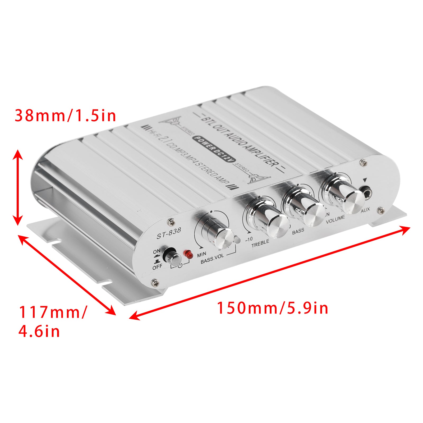 2.1 Bluetooth Stereo Hifi Car Home Car Audio Car Amplifier AMP Sound Speaker EDR