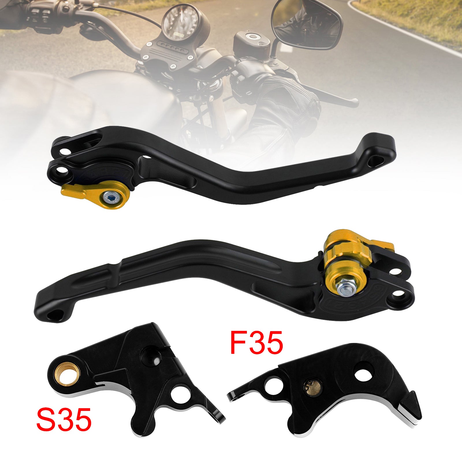NEW Short Clutch Brake Lever fit for Suzuki GSXR600 06-10 GSXR1000 05-06 Gold