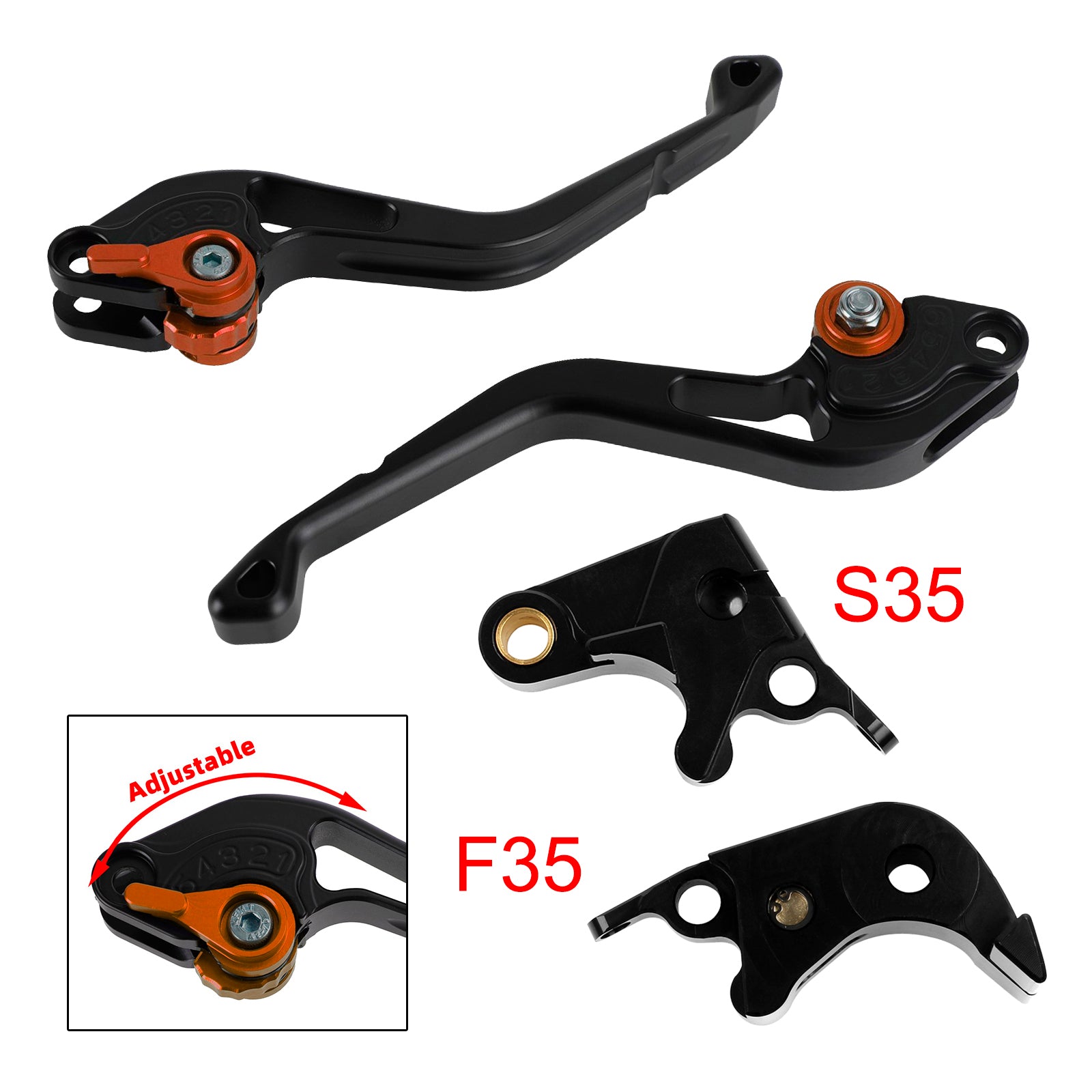 NEW Short Clutch Brake Lever fit for Suzuki GSXR600 06-10 GSXR1000 05-06 Orange