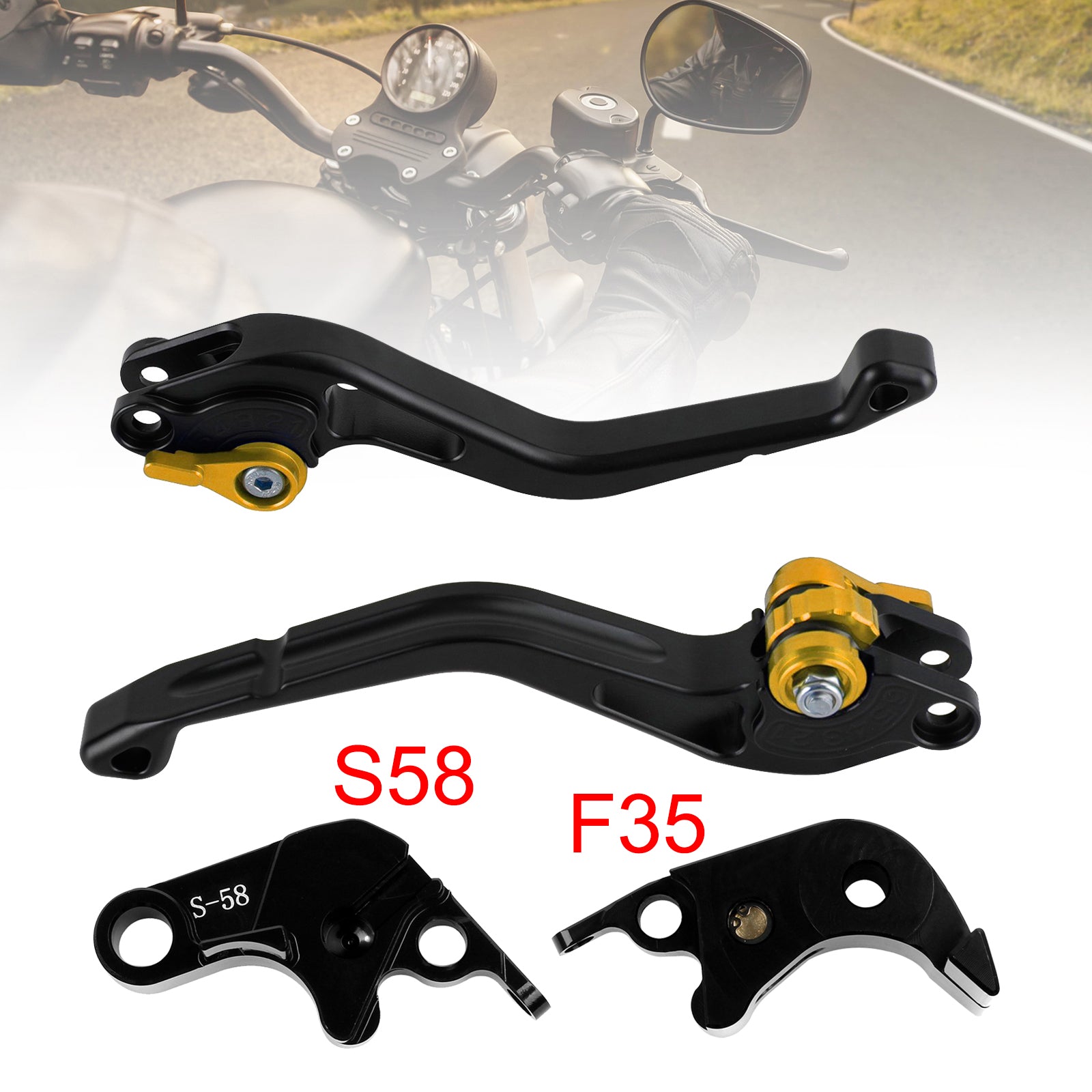NEW Short Clutch Brake Lever fit for Suzuki GSXR60006-10 GSX-S1000/F 2015 Gold