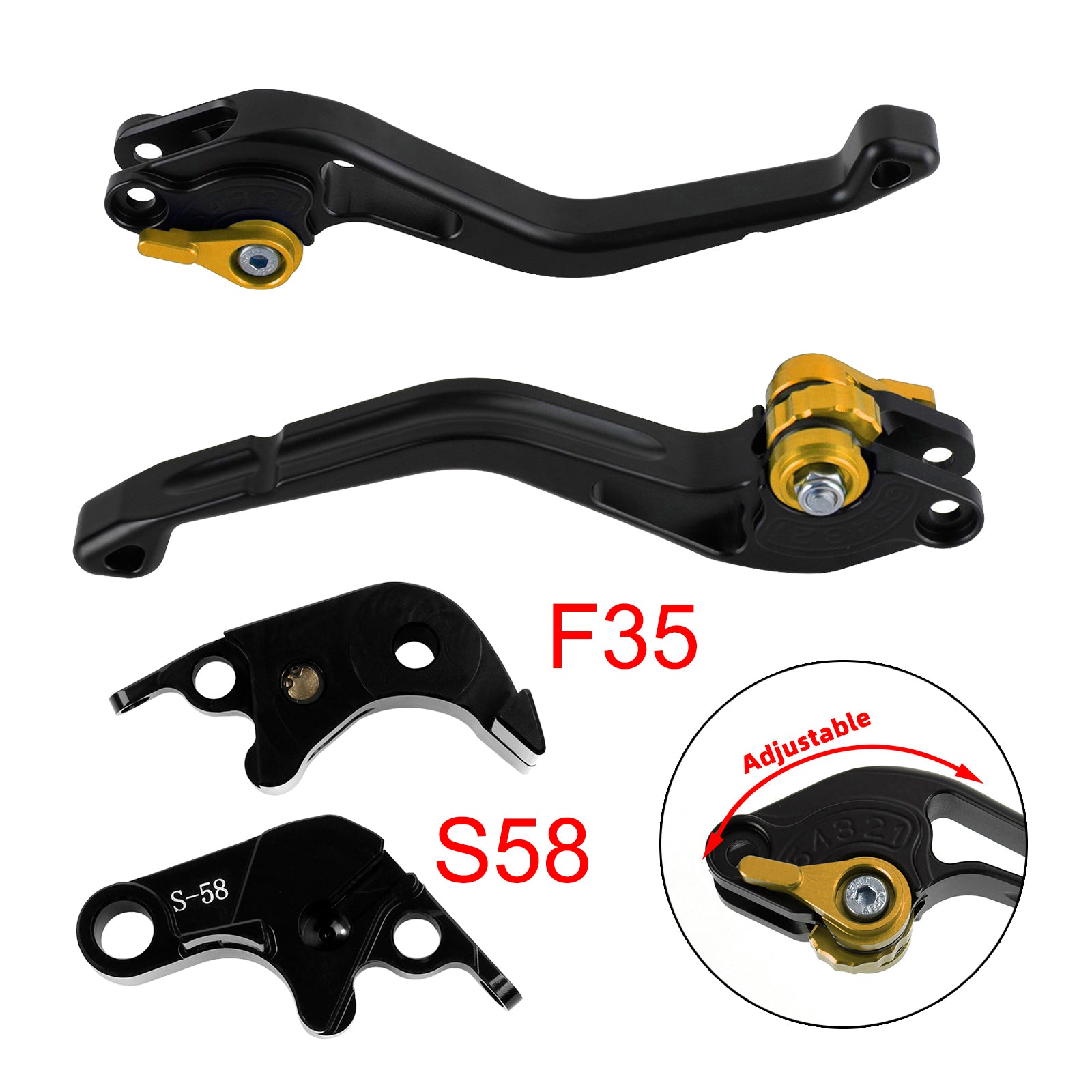 NEW Short Clutch Brake Lever fit for Suzuki GSXR60006-10 GSX-S1000/F 2015 Gold