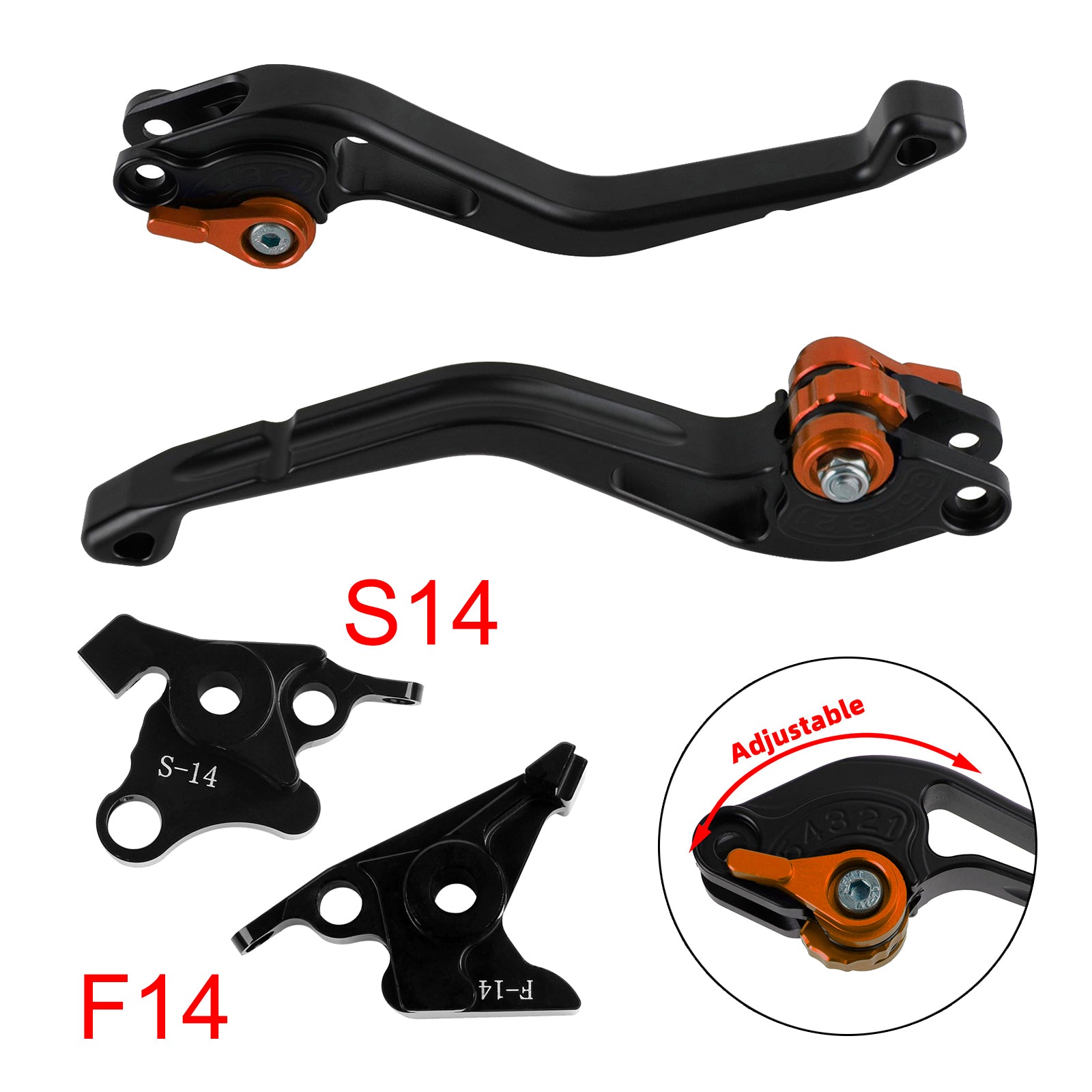 NEW Short Clutch Brake Lever fit for Suzuki GSF650 GSXR1300 DL1000 Orange