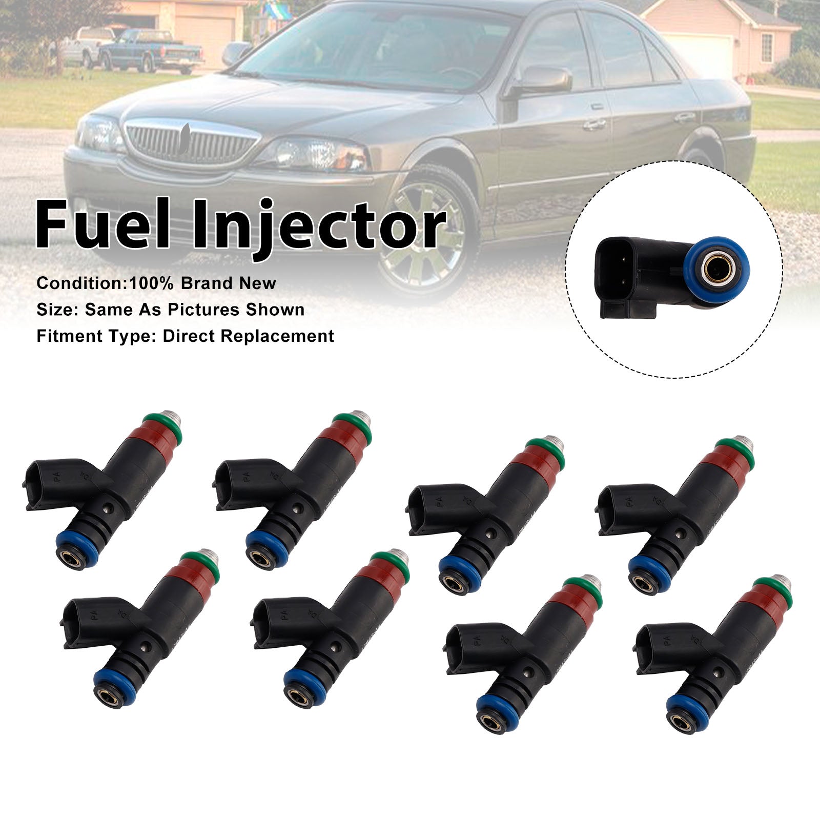 8Pcs Fuel Injector For Lincoln LS For Ford Thunderbird 2003-2005 3W43-AA
