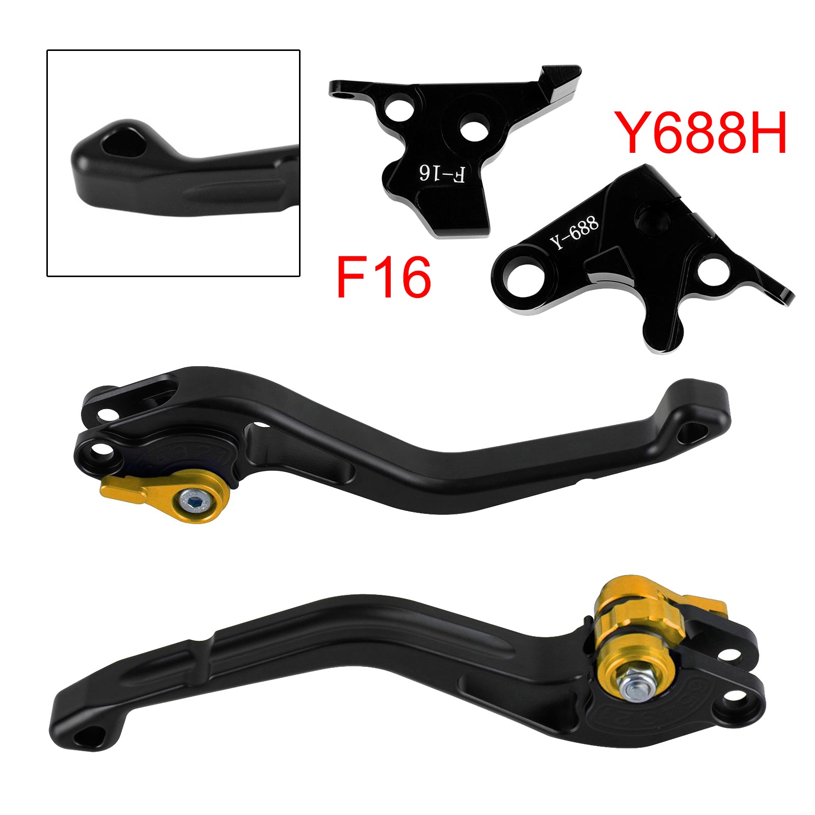 NEW Short Clutch Brake Lever fit for Yamaha FZ6 FAZER XSR 700 900 ABS Gold