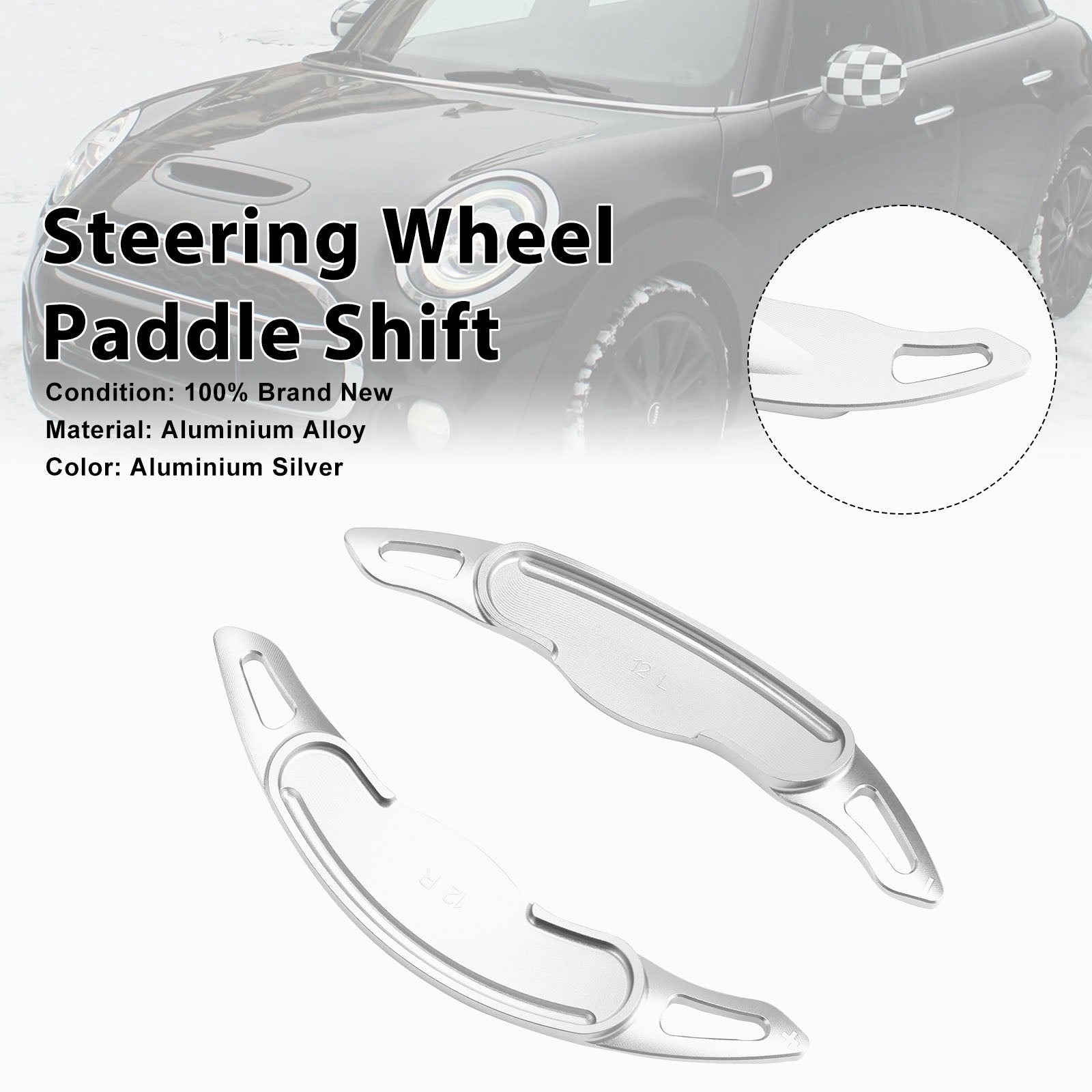 Steering Wheel Paddle Shifter For Mini F54 F55 F56 F57 Aluminium Silver